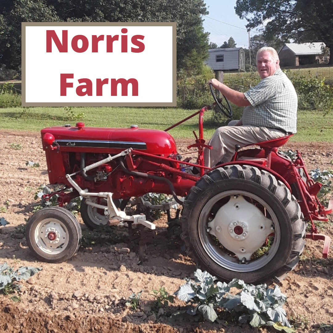 Richard Norris on a red tractor